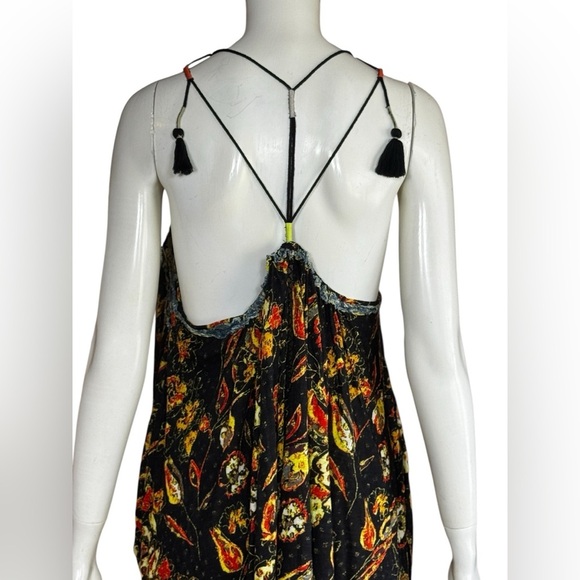 Free People Bohemian Garden Party Cotton Blend Knit Dress In Black Combo S L G#3 - Picture 7 of 16